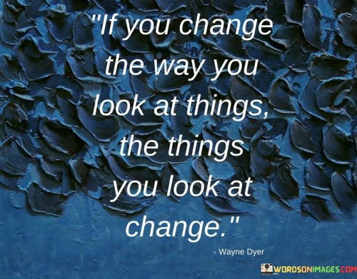 If You Change The Way You Look At Things The Things You Look At Change Quotes