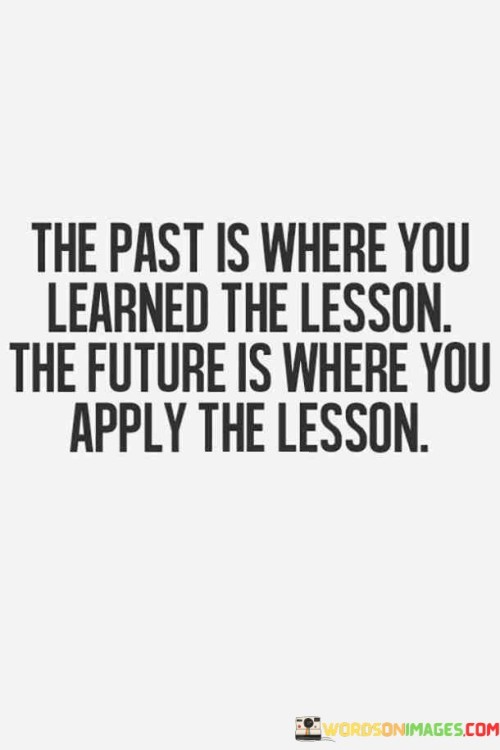 The Past Is Where You Learned The Lesson The Future Quotes