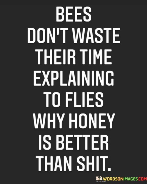 Bees Don't Waste Their Time Explaining To Flies Quotes