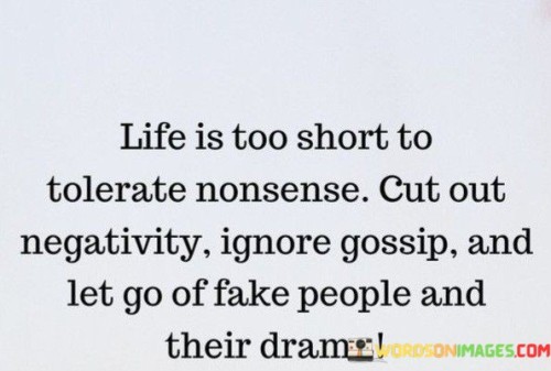 Life Is To Short To Tolerate Nonsense Cut Out Negativity Quotes