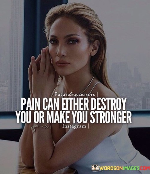 Pain Can Either Destroy You Or Make You Stronger Quotes