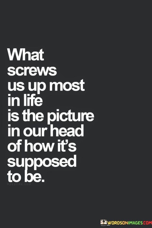 What Screws Us Up Most In Life Is The Picture In Our Head Of How It's Quotes