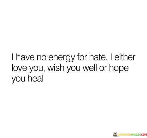 I Have No Energy For Hate I Either Love You Wish Quotes