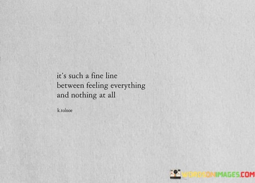 It's Such A Fine Line Between Feeling Everything And Nothing At All Quotes