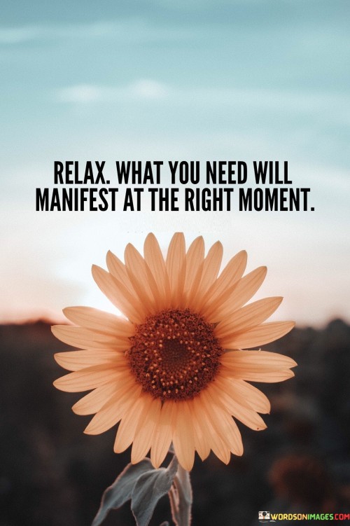 Relax What You Need Will Manifest At The Right Moment Quotes