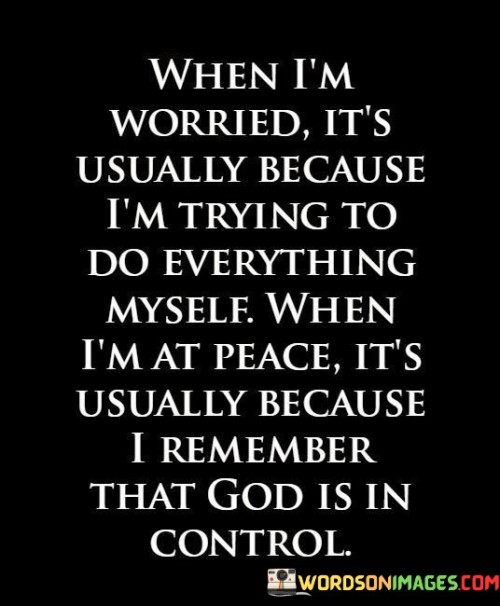 When I'm Worried It's Usually Because I'm Trying To Do Everything My Self Quotes