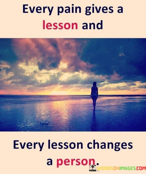 Every Pain Gives A Lesson And Every Lesson Changes A Person Quotes