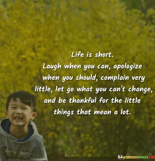 Life Is Short Laugh When You Can Apologize When You Should Complain Very Little Quotes