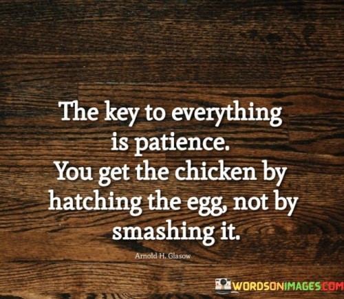 The Key To Everything Is Patience You Get Quotes