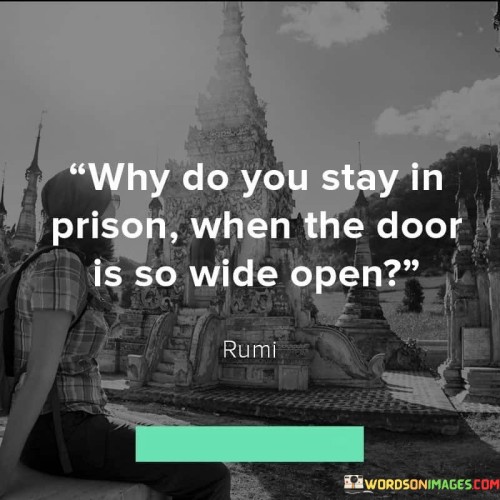 Why Do You Stay In Prison When The Door Is So Wide Open Quotes