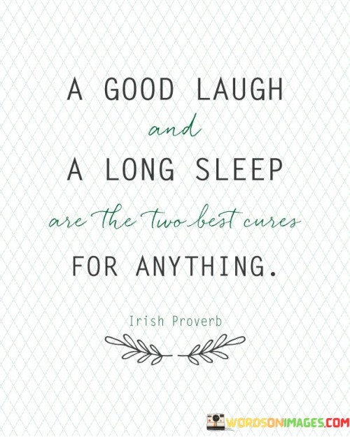 A Good Laugh And A Long Sleep Are The Two Best Cares Quotes