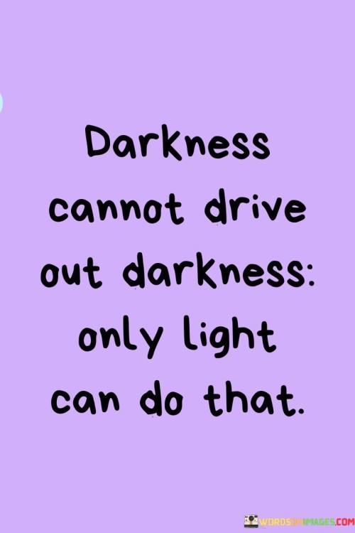 Darkness Cannot Drive Out Darkness Only Light Quotes