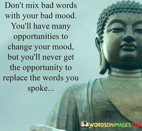 Don't Mix Bad Words With Your Bad Mood You'll Have Many Opportunities Quotes