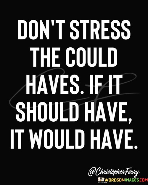 Don't Stress The Could Haves If It Should Have Quotes