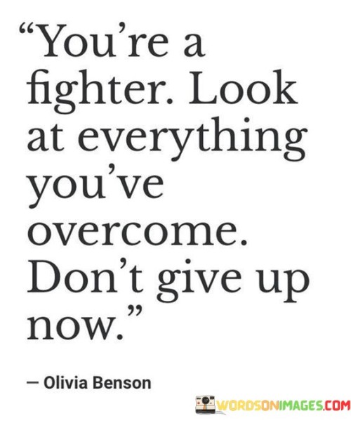 You're A Fighter Look At Everything You've Overcome Don't Give Up Quotes