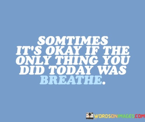 Sometimes It's Okay If The Only Thing You Did Today Quotes