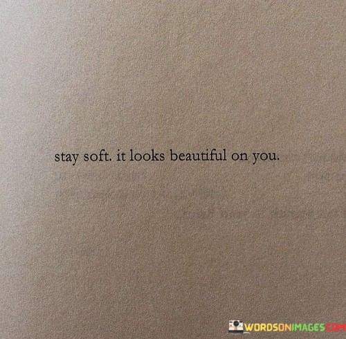 Stay Soft It Looks Beautiful On You Quotes