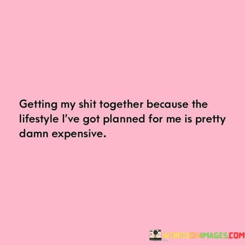 Getting My Shit Together Because The Lifestyle I've Got Planned Quotes