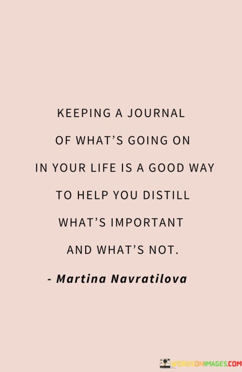 Keeping A Journal Of What's Going On In Your Life Is A Good Quotes