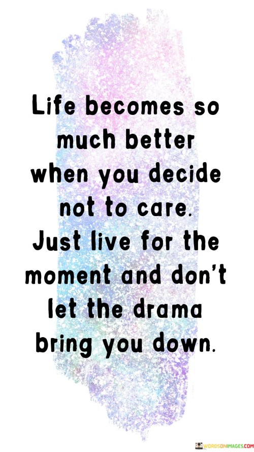 Life Becomes So Much Better When You Decide Not To Care Quotes