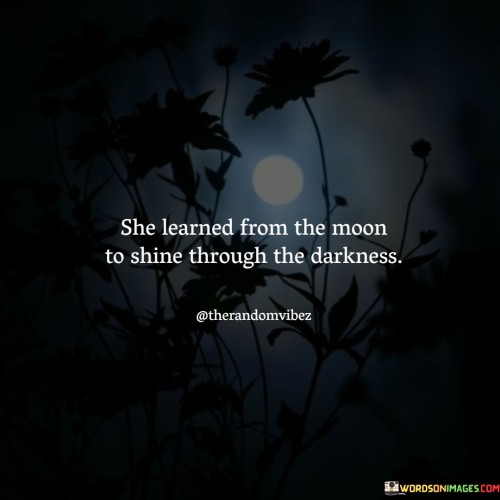 She Learned From The Moon To Shine Through The Darkness Quotes