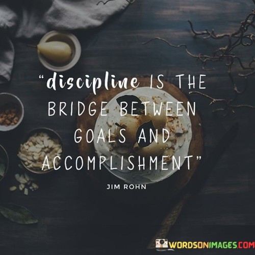 Discipline Is The Bridge Between Goals And Accomplishment Quotes