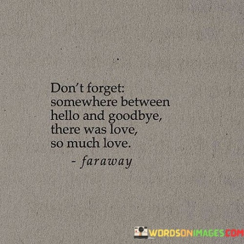 Don't Forget Somewhere Between Hello And Goodbye So Much Quotes