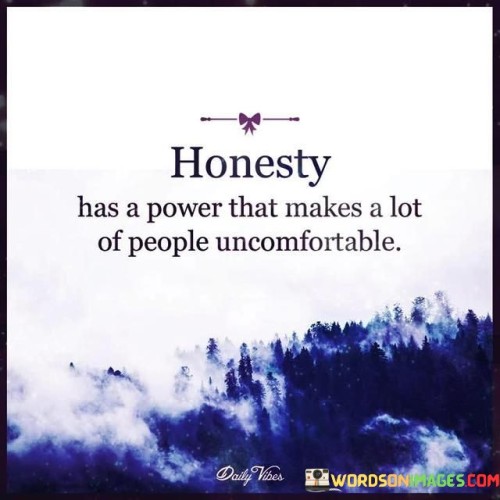 Honesty Has A Power That Makes A Lot Of People Uncomfortable Quotes