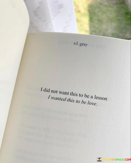 I Did Not Want This To Be A Lesson I Wanted This To Be Love Quotes