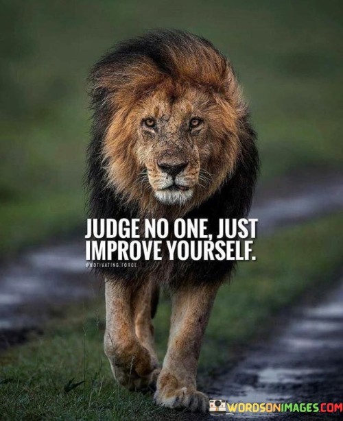 Judge No One Just Improve Yourself Quotes