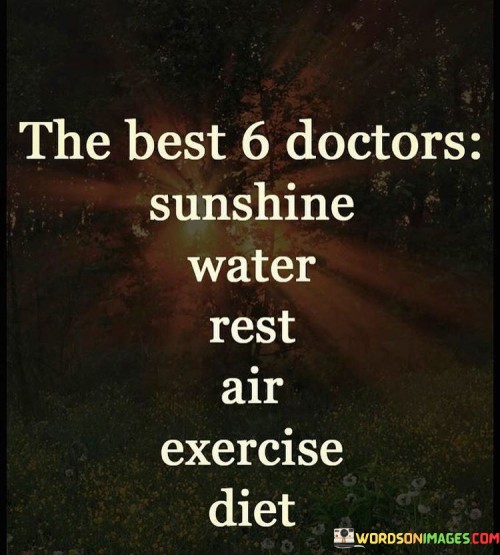 The Best 6 Doctors Sunshine Water Rest Air Exercise Diet Quotes