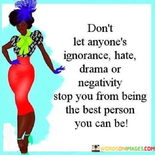 Don't Let Anyone's Ignorance Hate Drama Or Negativity Quotes