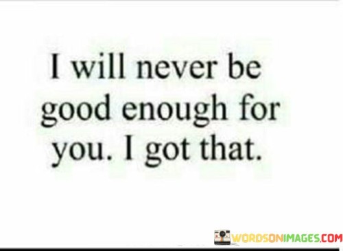 I Will Never Be Good Enough For You I Got That Quotes