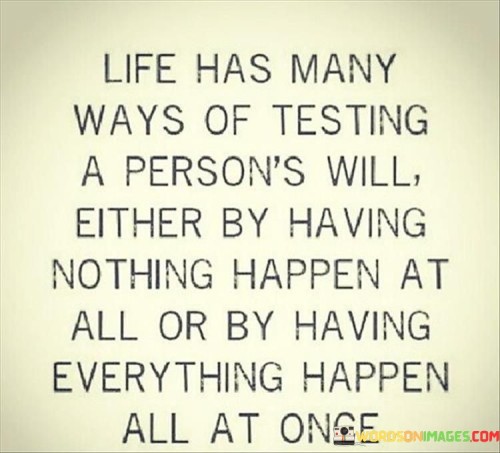 Life Has Many Ways Of Testing A Person's Will Quotes