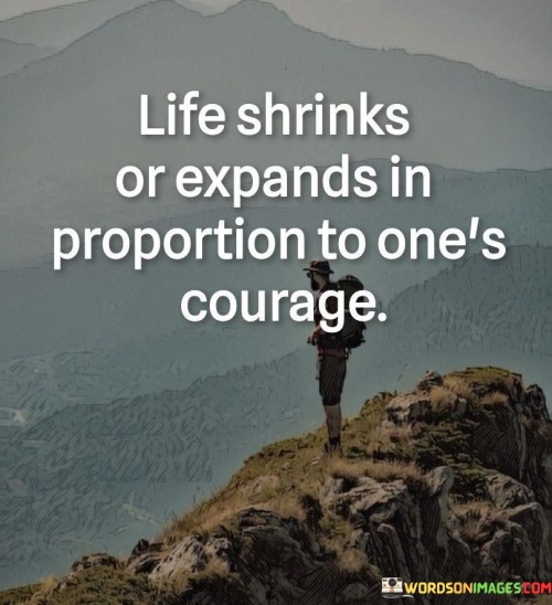 Life Shrinks Or Expands In Proportion To One's Courage Quotes