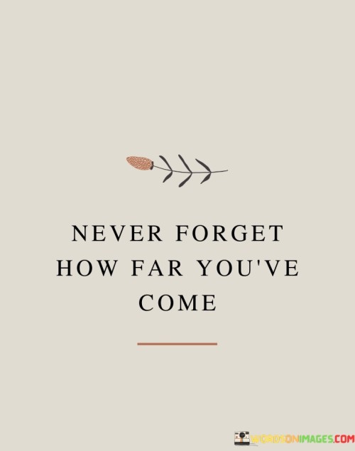 Never Forget How Far You've Come Quotes