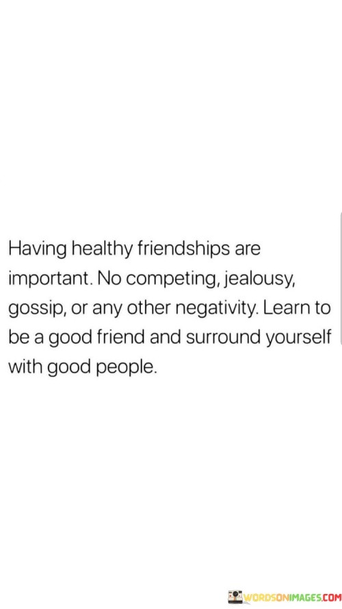 Having Healthy Friendship Are Important Quotes