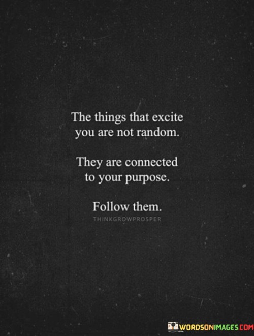 The Things That Excite You Are Not Random They Are Connected To Your Purpose Quotes