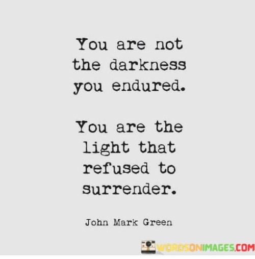 You Are Not Darkness You Endured You Are The Light That Quotes