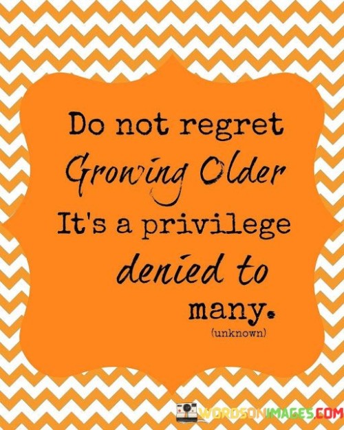 Do Not Regret Growing Older It's A Privilege Quotes