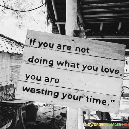 If You Are Not Doing What You Love You Are Wasing Your Quotes