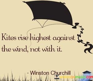 Kites Rise Highest Against The Wind Not With It Quotes