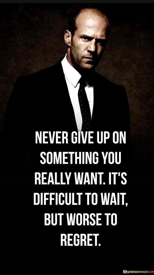 Never Give Up On Something You Really Want It's Difficult Quotes