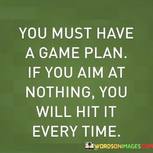 You Must Have A Game Plan If You Aim At Nothing Quotes