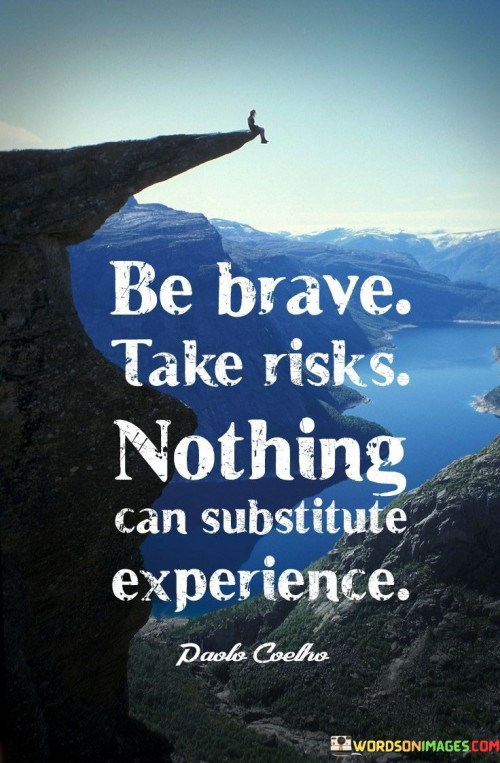 Be Brave Take Risks Nothing Can Susititute Quotes