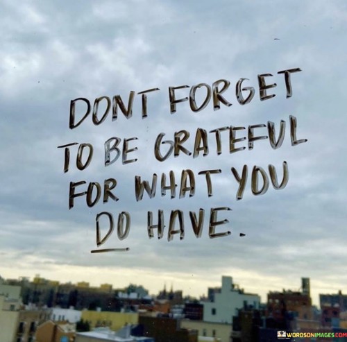 Don't Forget To Be Grateful For What You Do Have Quotes