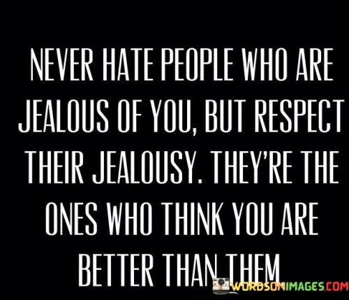 Never Hate People Who Are Jealous Of You But Respect Their Quotes