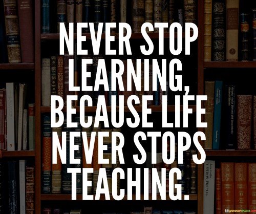 Never Stop Learning Because Life Never Stops Teaching Quotes