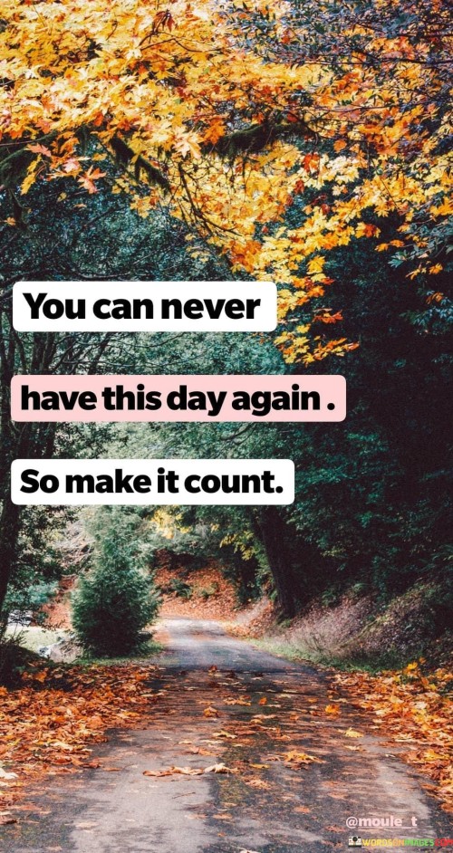 You Can Never Have This Day Again So Make It Count Quotes