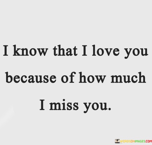 I Know That I Love You Because Of How Much I Miss You Quotes